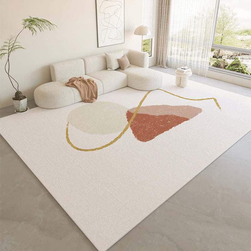 Nordic Area Rug Sparkle Silver Simple Rug Polyester Non-Slip Area Rug for Living Room