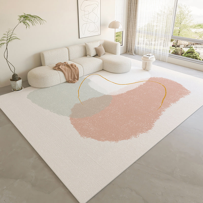 Nordic Area Rug Sparkle Silver Simple Rug Polyester Non-Slip Area Rug for Living Room