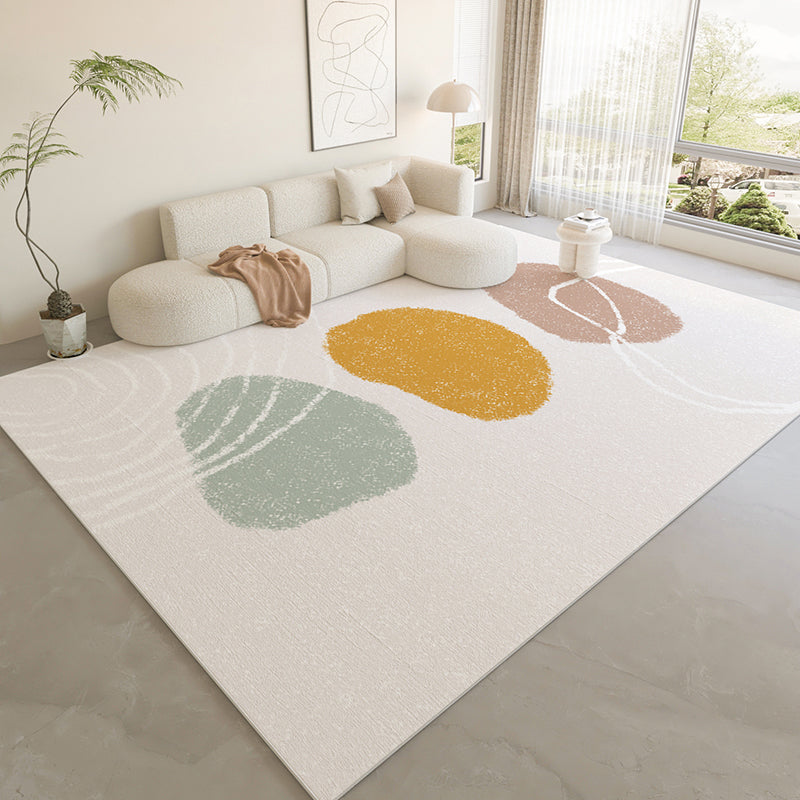 Nordic Area Rug Sparkle Silver Simple Rug Polyester Non-Slip Area Rug for Living Room