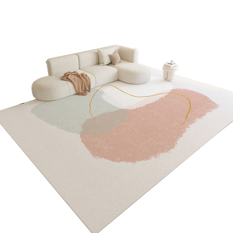 Nordic Area Rug Sparkle Silver Simple Rug Polyester Non-Slip Area Rug for Living Room