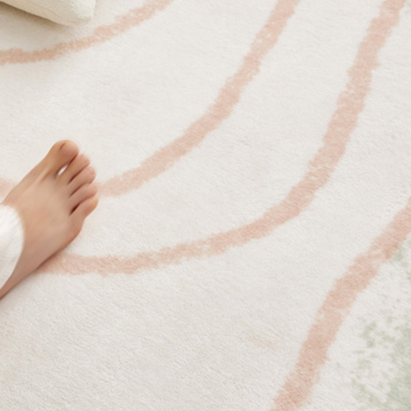 Nordic Area Rug Sparkle Silver Simple Rug Polyester Non-Slip Area Rug for Living Room