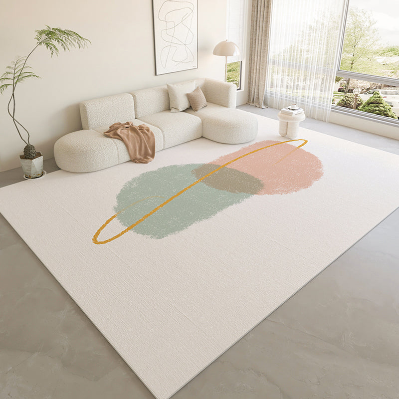 Nordic Area Rug Sparkle Silver Simple Rug Polyester Non-Slip Area Rug for Living Room