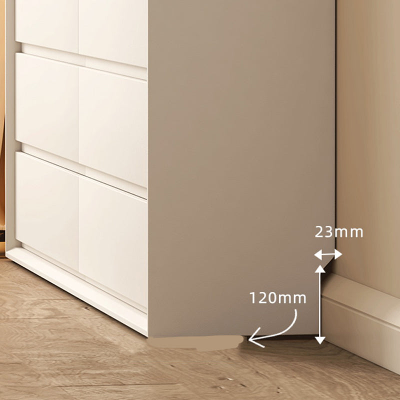 Contemporary Horizontal Double Dresser White Wood Storage Dresser with Drawers for Home