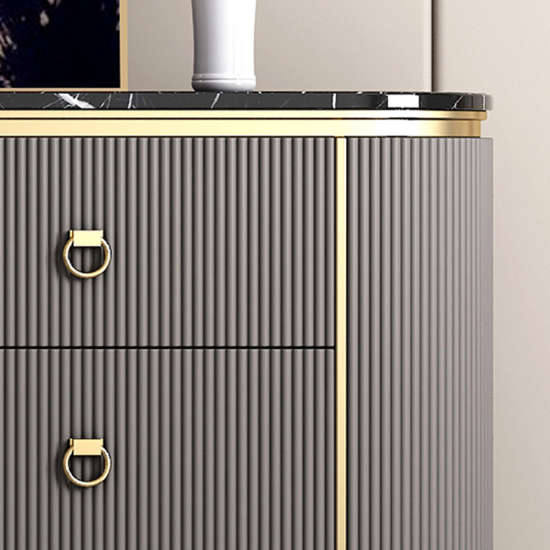 Glam Horizontal Dresser Stone Top Drawers Storage Dresser for Bedroom