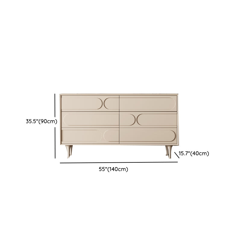 Modernism Horizontal Double Dresser Dresser with Drawers Storage for Bedroom
