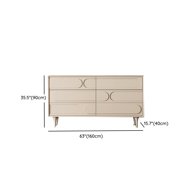 Modernism Horizontal Double Dresser Dresser with Drawers Storage for Bedroom