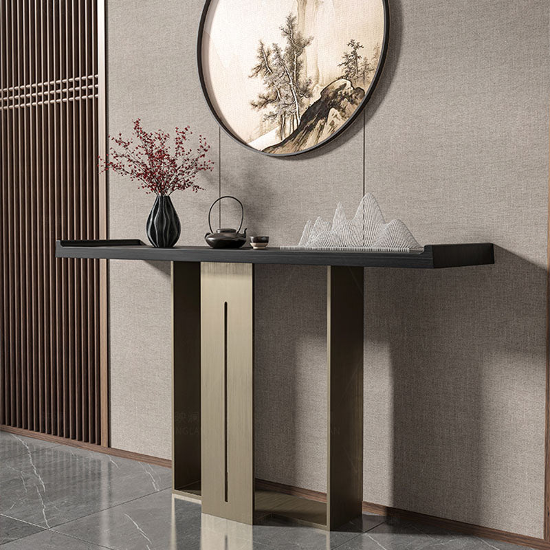 Rectangle Modern Console Table Brown/Black Wood Console Sofa Table