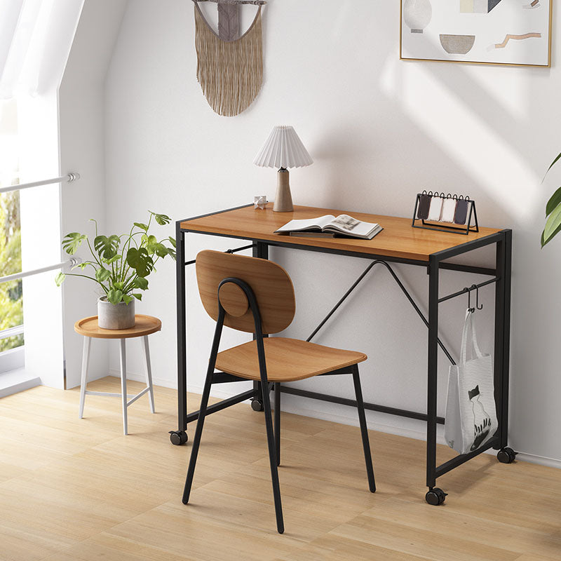 Folding Home Rectangular Office Desk 15.7 Inch Wide Writing Desk with Caster Wheels