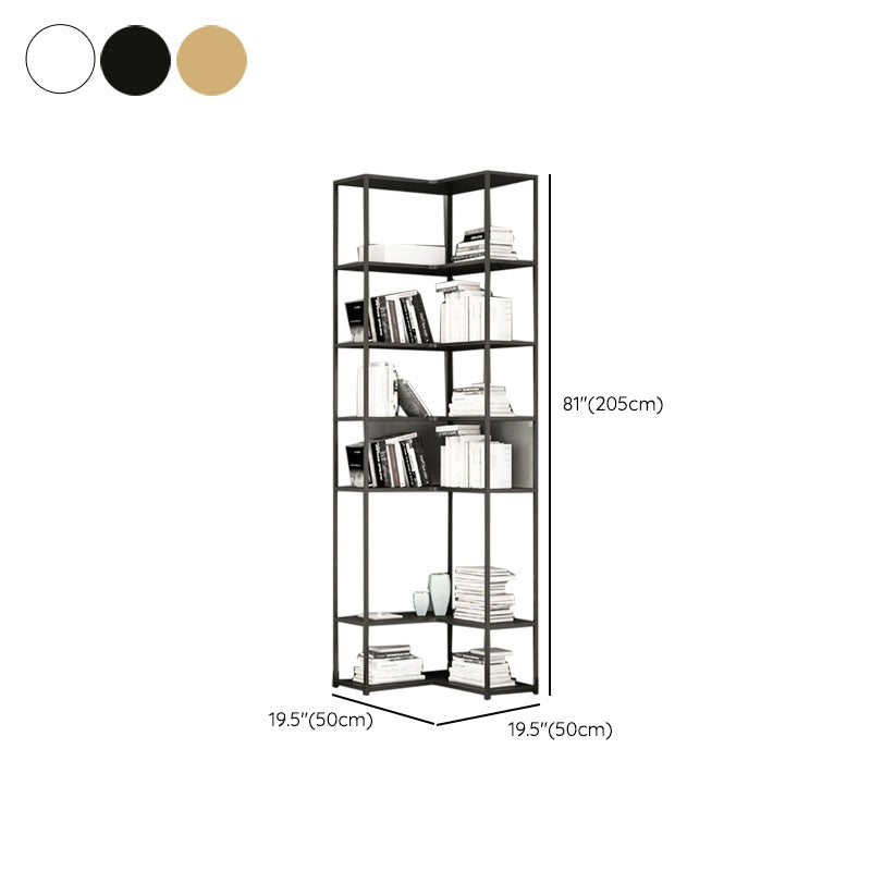 Contemporary Open Back Standard Bookshelf Metal Bookcase for Study Room