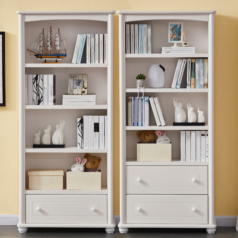 Pure White Standard Bookcase Contemporary Wooden Bookshelf with Shelves