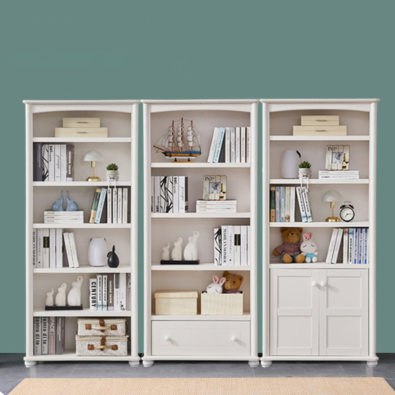 Pure White Standard Bookcase Contemporary Wooden Bookshelf with Shelves