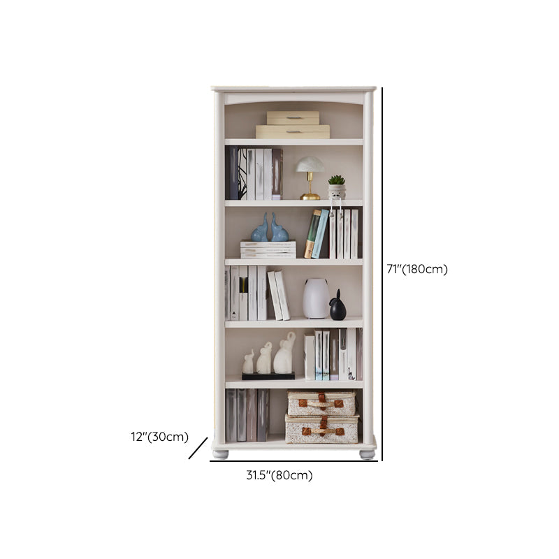 Pure White Standard Bookcase Contemporary Wooden Bookshelf with Shelves