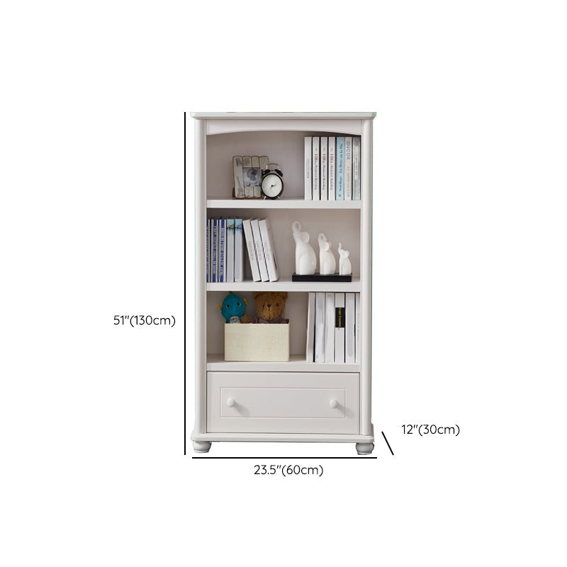 Pure White Standard Bookcase Contemporary Wooden Bookshelf with Shelves