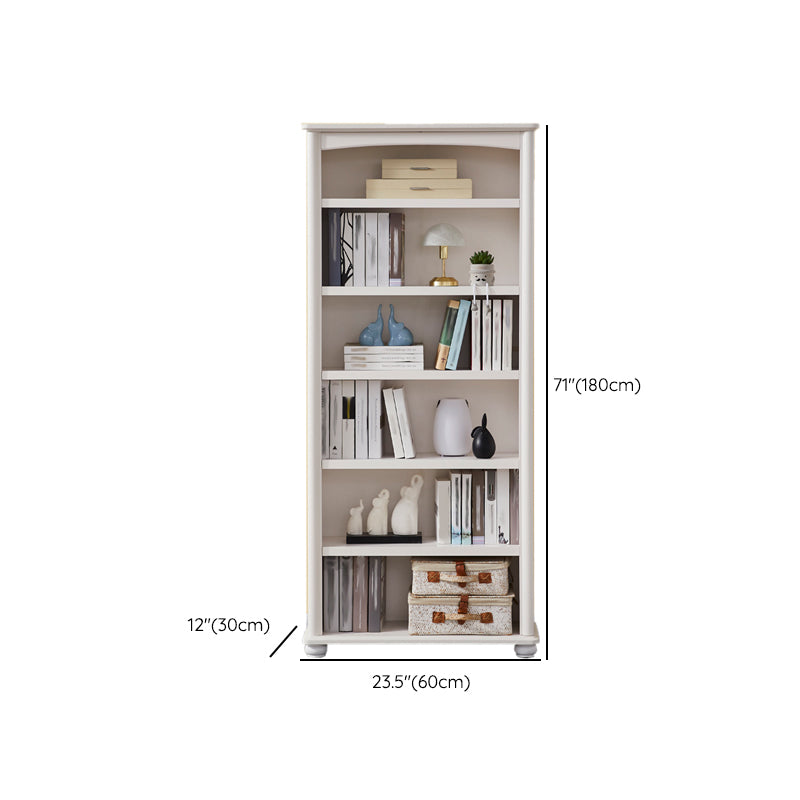 Pure White Standard Bookcase Contemporary Wooden Bookshelf with Shelves