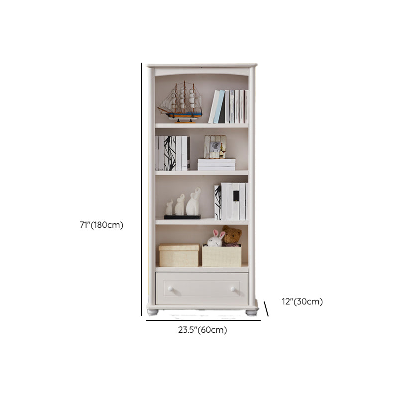 Pure White Standard Bookcase Contemporary Wooden Bookshelf with Shelves