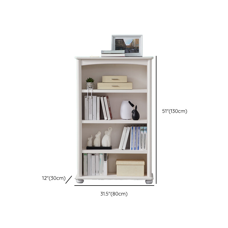 Pure White Standard Bookcase Contemporary Wooden Bookshelf with Shelves