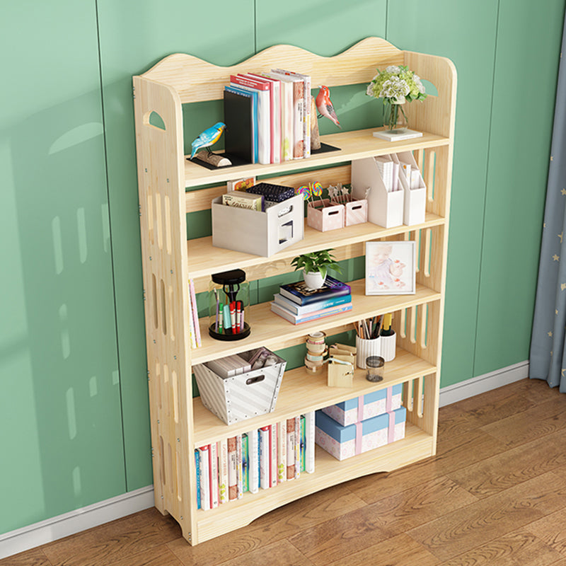 Open Back Standard Bookshelf Wooden Contemporary Bookcase with Shelves