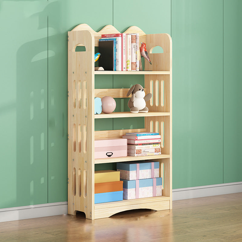 Open Back Standard Bookshelf Wooden Contemporary Bookcase with Shelves