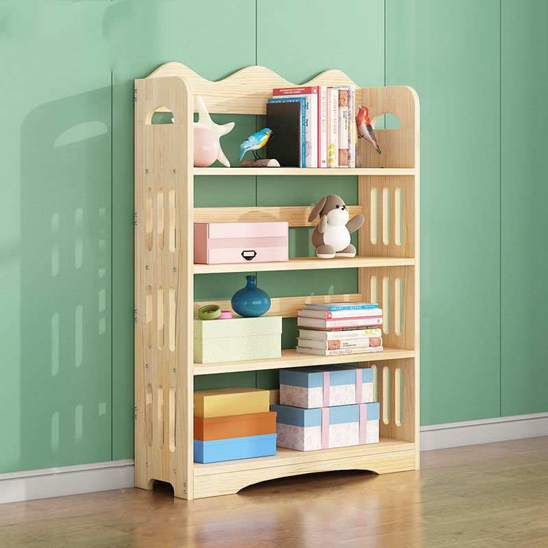 Open Back Standard Bookshelf Wooden Contemporary Bookcase with Shelves