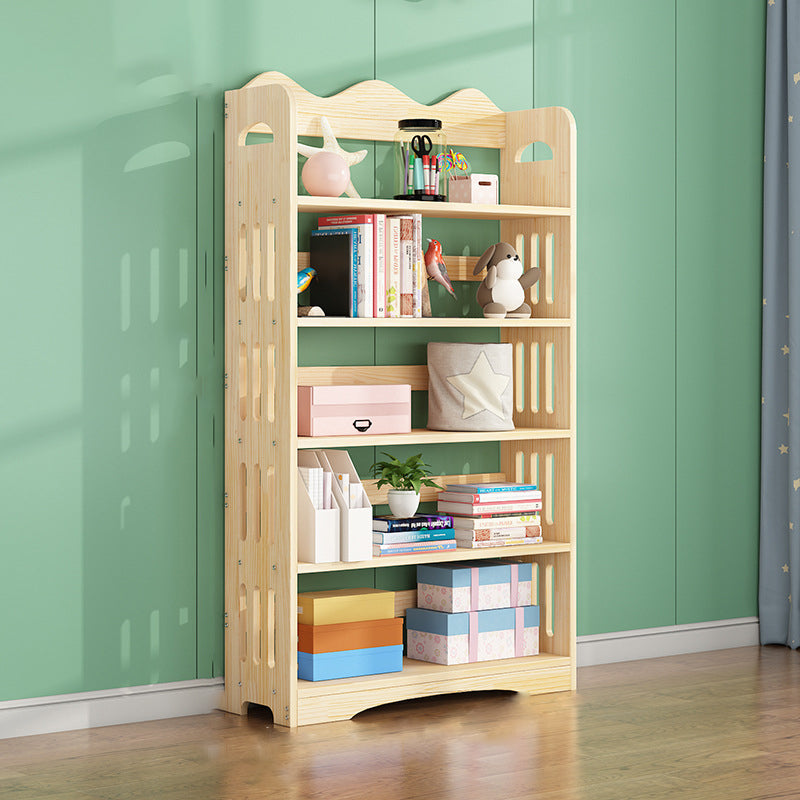 Open Back Standard Bookshelf Wooden Contemporary Bookcase with Shelves