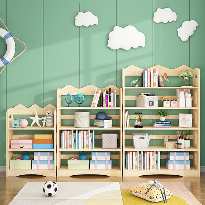 Open Back Standard Bookshelf Wooden Contemporary Bookcase with Shelves