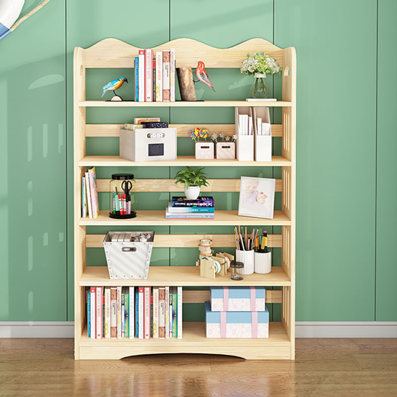 Open Back Standard Bookshelf Wooden Contemporary Bookcase with Shelves