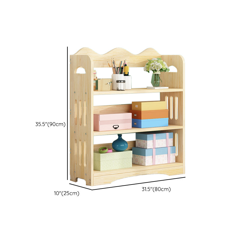 Open Back Standard Bookshelf Wooden Contemporary Bookcase with Shelves