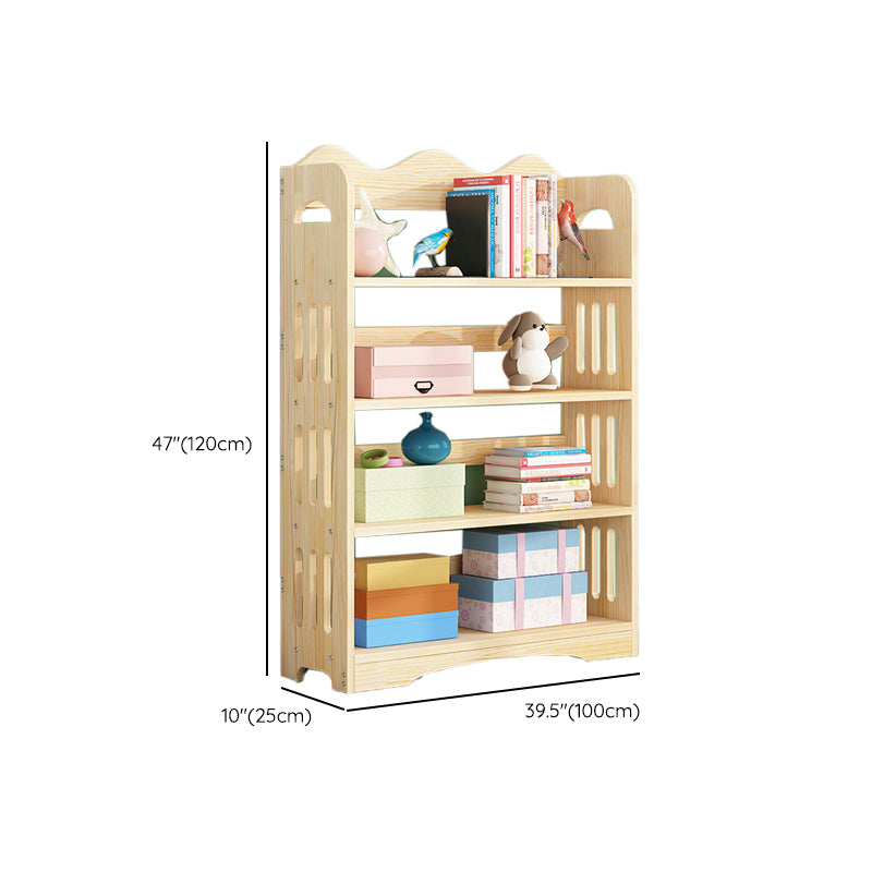 Open Back Standard Bookshelf Wooden Contemporary Bookcase with Shelves