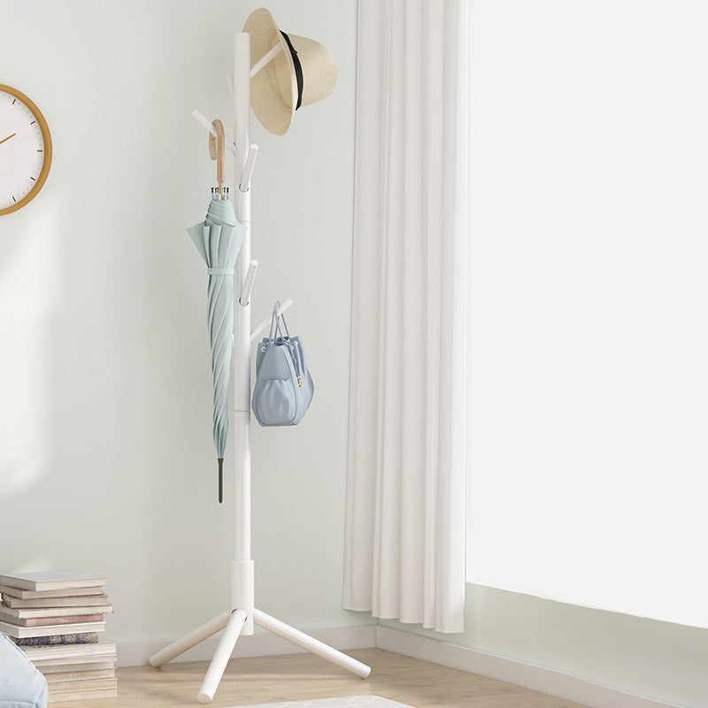 Contemporary Clothes Hanger Solid Wood Coat Rack with Coat Hooks