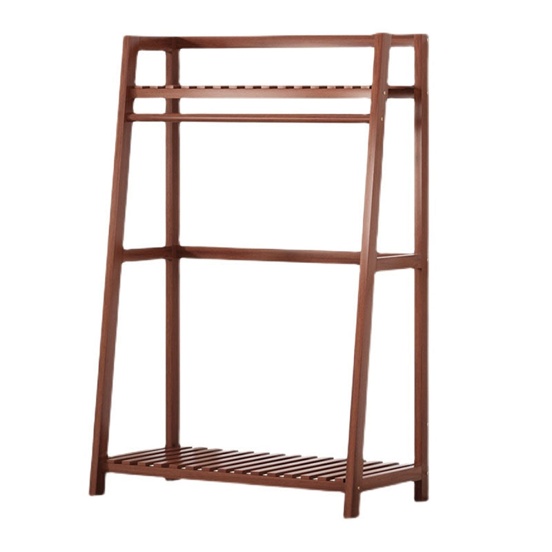 Living Room Coat Rack Wood 56.69 Inch Hall Tree Trapezoid Shape Entryway Kit