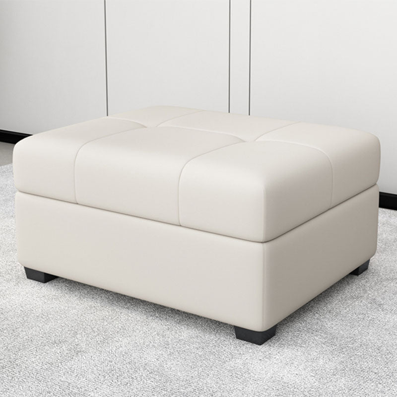 Modern Storage Ottomans Rectangle Leather Storage Ottomans with Legs