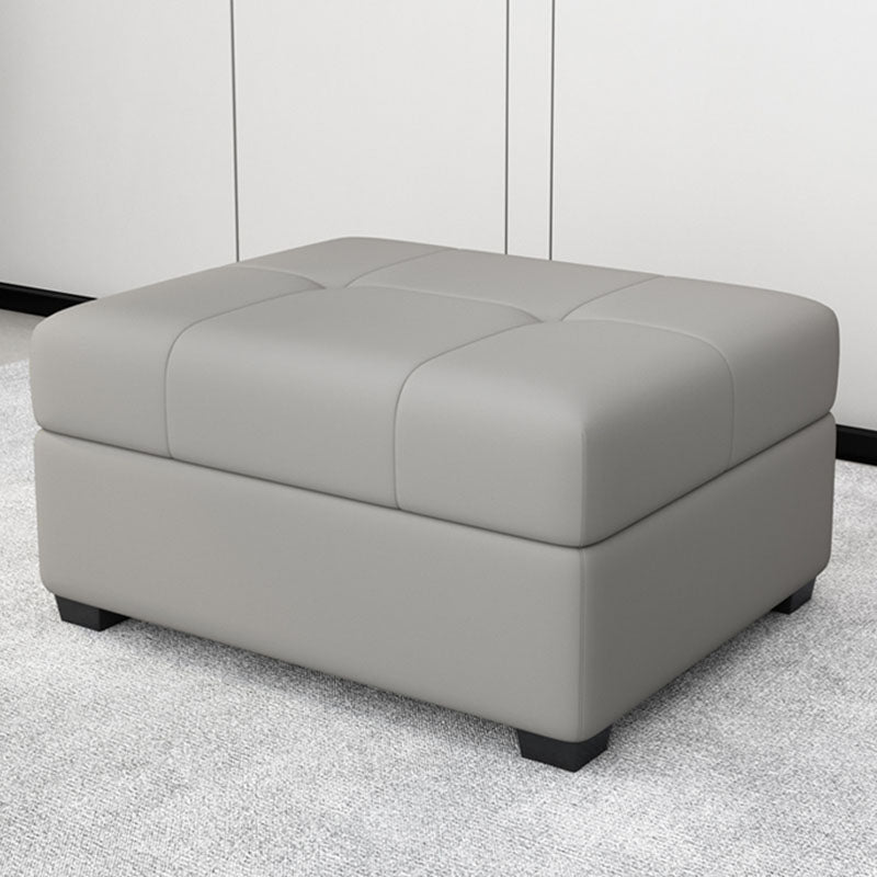 Modern Storage Ottomans Rectangle Leather Storage Ottomans with Legs