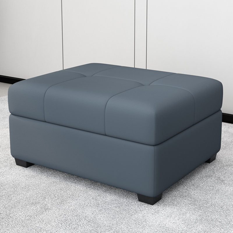 Modern Storage Ottomans Rectangle Leather Storage Ottomans with Legs