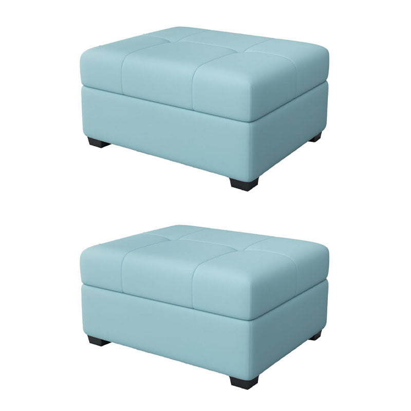 Modern Storage Ottomans Rectangle Leather Storage Ottomans with Legs