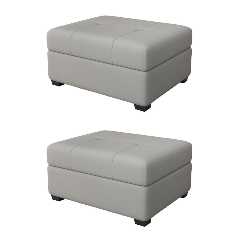 Modern Storage Ottomans Rectangle Leather Storage Ottomans with Legs