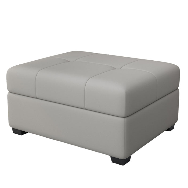 Modern Storage Ottomans Rectangle Leather Storage Ottomans with Legs