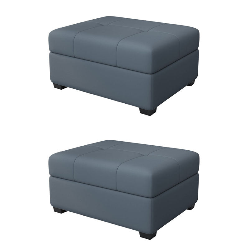 Modern Storage Ottomans Rectangle Leather Storage Ottomans with Legs