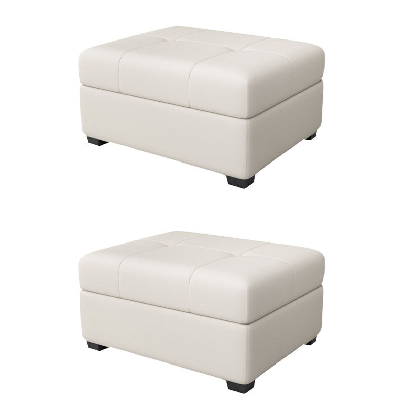 Modern Storage Ottomans Rectangle Leather Storage Ottomans with Legs