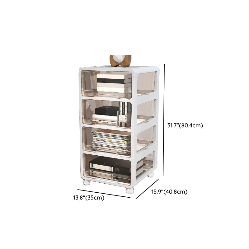 Transparent Vertical Filing Cabinet Modern Plastic Drawers File Cabinet