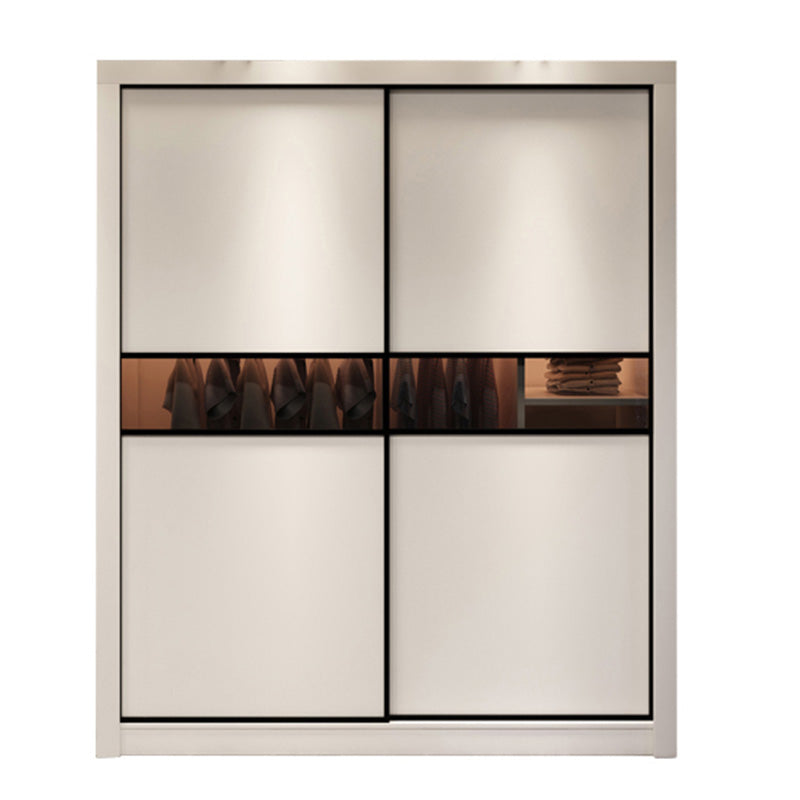 Modern Wooden Wardrobe Closet Bedroom Sliding Doors Storage Armoire