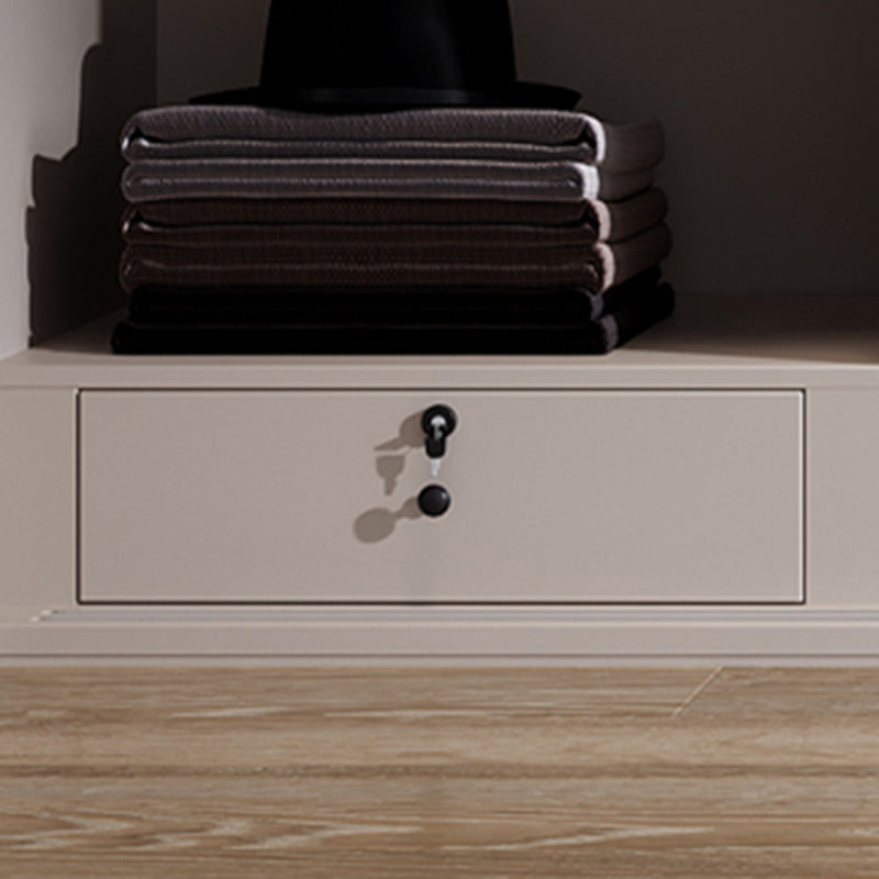 Bedroom Wooden Storage Cabinet Modern Style Armoire with Garment Rod