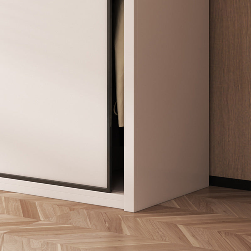 Bedroom Wooden Storage Cabinet Modern Style Armoire with Garment Rod