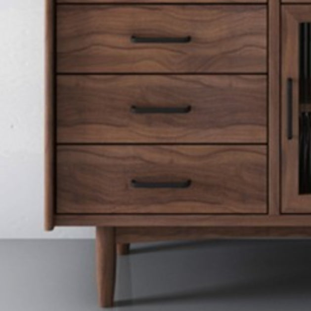 Modern Dining Server Pine Buffet Server with Drawers for Kitchen