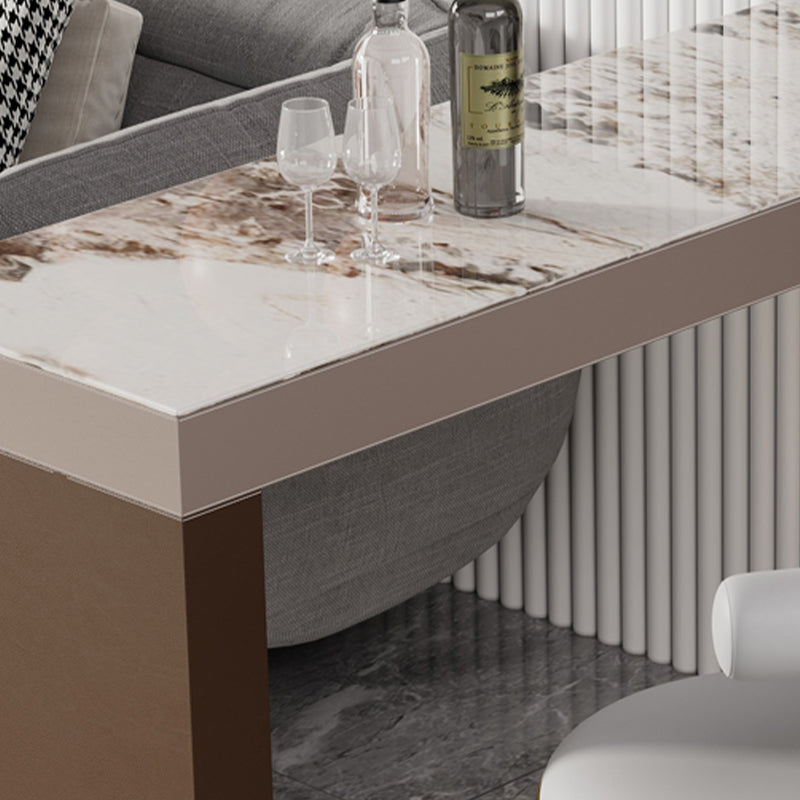 Double Pedestal Pub Height Dining Table Glam Counter Wine Table