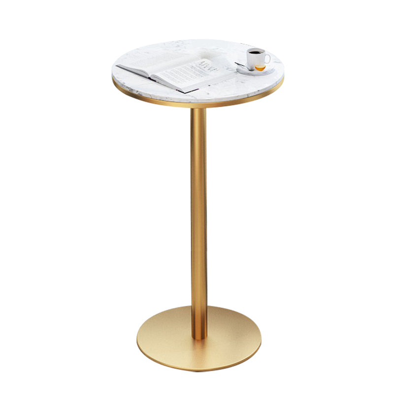 Faux Marble Bar Dining Table Geometric Bar Table for Cafe And Breakroom