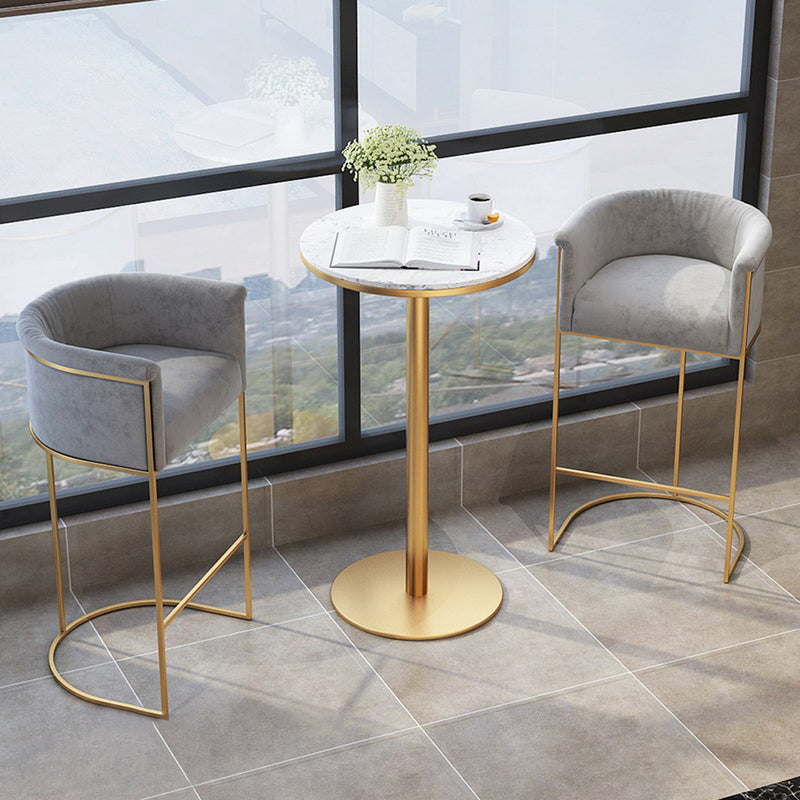 Faux Marble Bar Dining Table Geometric Bar Table for Cafe And Breakroom