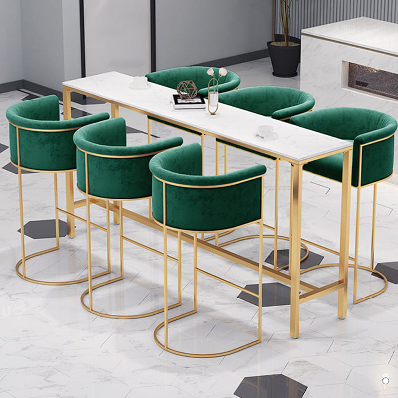 Faux Marble Bar Dining Table Geometric Bar Table for Cafe And Breakroom