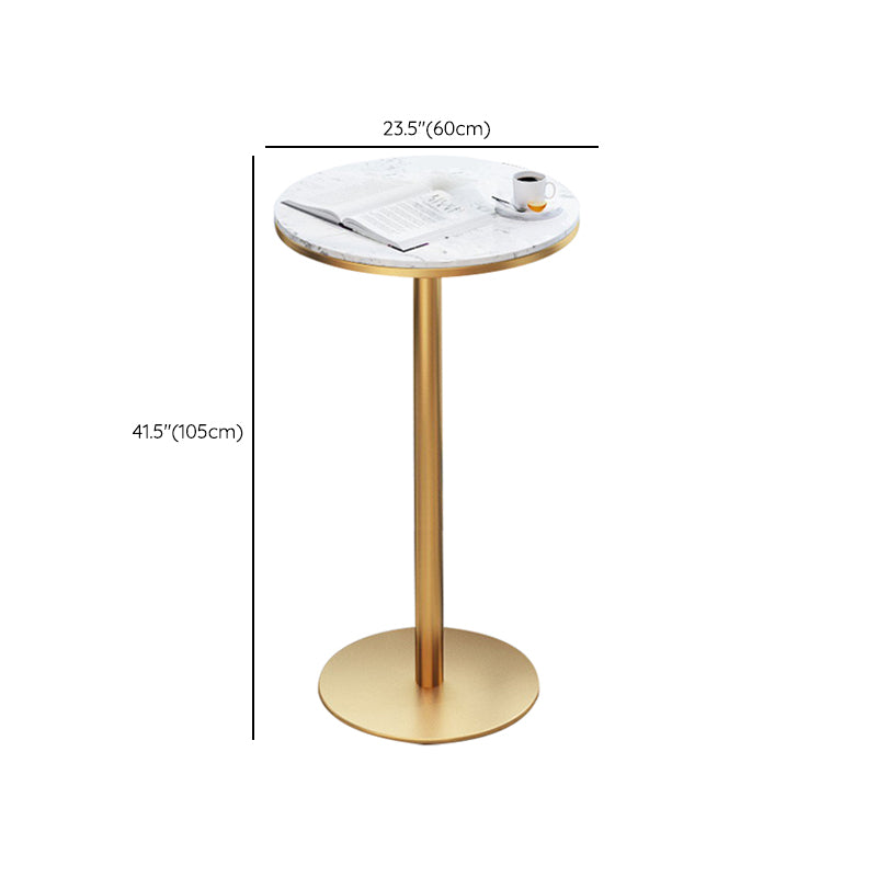 Faux Marble Bar Dining Table Geometric Bar Table for Cafe And Breakroom