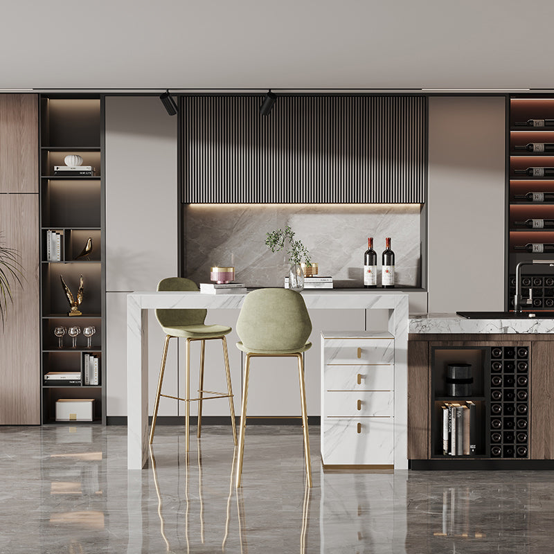 Modern Bar Dining Table Stone Rectangle Bar Table for Living Room