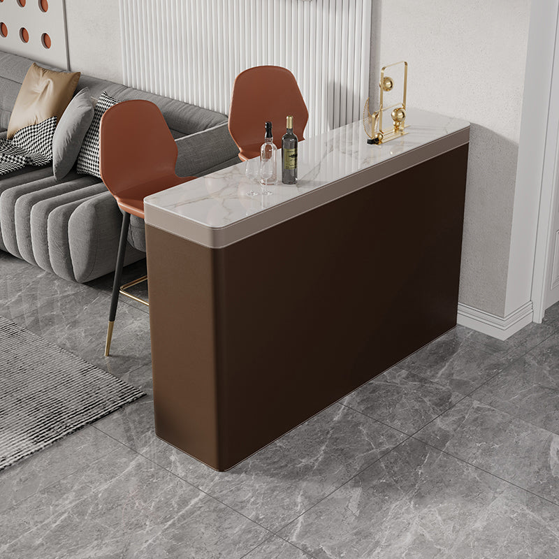 Modern Style Stone Bar Dining Table Rectangle Bar Table for Living Room
